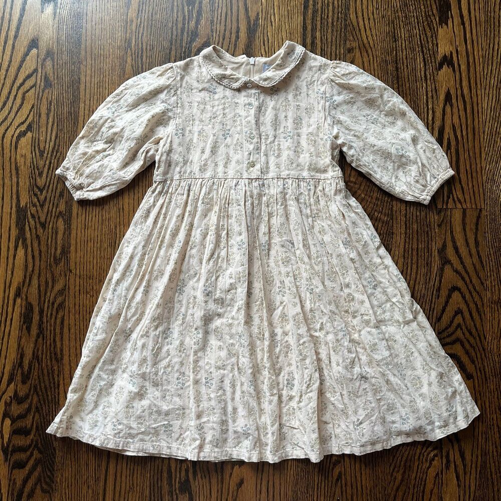 Kipp Girls Floral Print Puff Sleeve Button Front Dress (8Y)